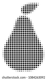 Dotted black pear icon. Vector halftone concept of pear pictogram done of circle items.