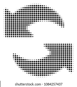 Dotted black refresh icon. Vector halftone concept of refresh symbol done from spheric elements.