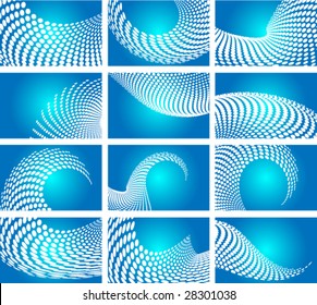 dotted blue card set