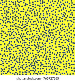 Dotted. Blue dots on yellow background. Abstract Radial Gradient, Circle halftone Dots, Blue Dotwork Engraving Pattern, Fine Radial Gradient For Your Design. Vector Illustration.