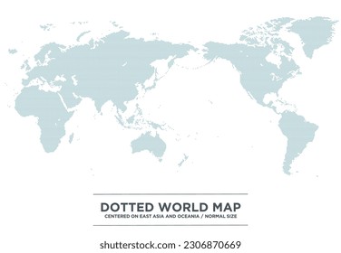 dotted blue world map centered on East Asia and Oceania. Normal size. svg