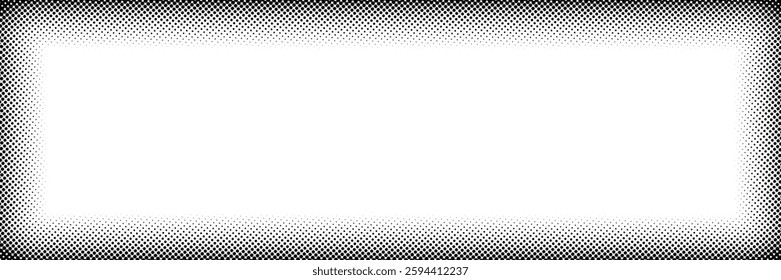 Dotted border comic halftone rectangle grain