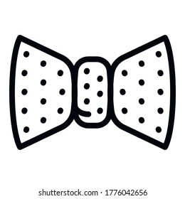 Dotted bow tie icon. Outline dotted bow tie vector icon for web design isolated on white background