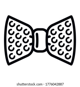 Icono de corbata de arco punteado. Icono de vector de corbata de contorno punteado para diseño web aislado en fondo blanco