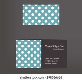 Dotted business card design. Simply flat concept. Vector.