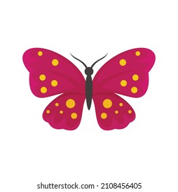 Icono de mariposa con puntos. Ilustración plana del icono del vector de la mariposa punteada aislada en fondo blanco