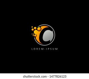 Dotted C Letter Logo. C Letter Design with dot shape ,perfect for modern technology, network, software and science brand.