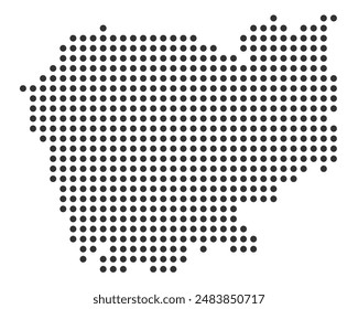 Dotted Cambodia map, black dot map of Cambodia vector illustration