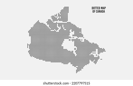 Dotted Canada Map. Abstract Vector Illustration.