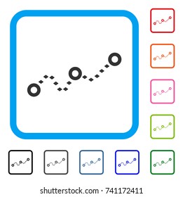 Dotted Chart icon. Flat grey pictogram symbol inside a light blue rounded square. Black, gray, green, blue, red, orange color additional versions of Dotted Chart vector.