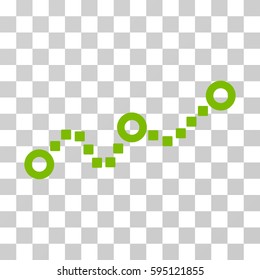 Dotted Chart icon. Vector illustration style is flat iconic symbol, eco green color, transparent background. Designed for web and software interfaces.