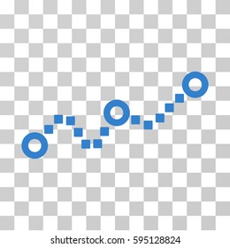 Dotted Chart icon. Vector illustration style is flat iconic symbol, cobalt color, transparent background. Designed for web and software interfaces.