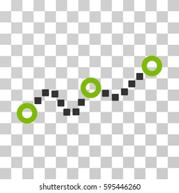 Dotted Chart icon. Vector illustration style is flat iconic bicolor symbol, eco green and gray colors, transparent background. Designed for web and software interfaces.
