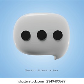 dotted chat bubble in 3d vector illustration