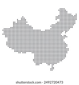 Dotted China Map Isolated Element