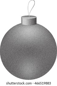 Dotted christmas ball isolated on white background. Vector illustration.