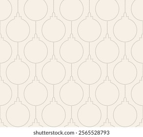 Dotted christmas ball seamless pattern. Dot line geometric pattern.