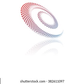 Dotted Circle Arrow .Spiral lines useful for logo.Vector 