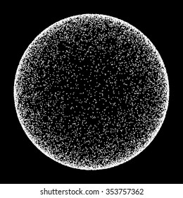 Dotted circle for design project on black - vector illustration 