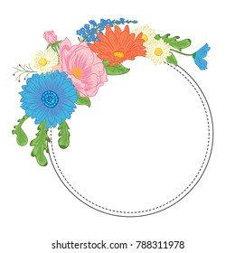 Dotted Circle with Floral Ornament