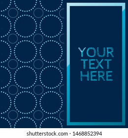 dotted circle fretwork pattern in blues