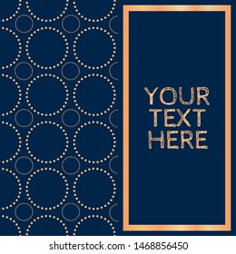 dotted circle fretwork pattern in navy & copper