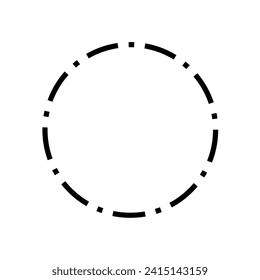 icono de círculo punteado aislado en fondo blanco