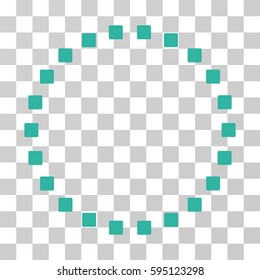 Dotted Circle icon. Vector illustration style is flat iconic symbol, cyan color, transparent background. Designed for web and software interfaces.