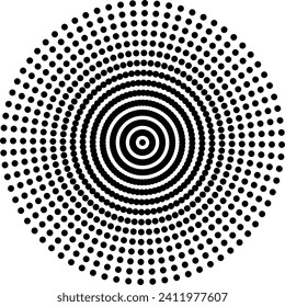 Dotted circle pattern isolated on white background vector illustration