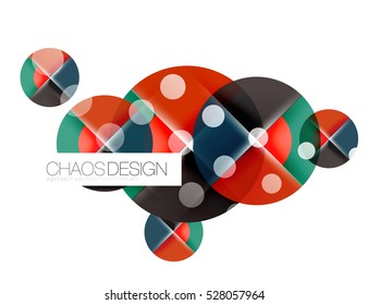 Dotted circles, abstract vector background