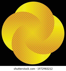 Dotted circles are featured in an abstract background illustration.