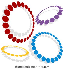Dotted circles isolated on a white background.