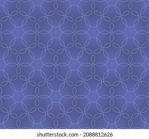 Dotted circles retro background. Vector seamless pattern in Very Peri color.