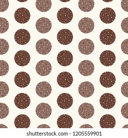 Dotted Circles Stripes Seamless Vector Pattern Background. Hand Drawn Polka Dot Illustration for Trendy Home Decor, Feminine Fashion Prints, Cute Wallpaper, Girl Apparel Textiles, Packaging Backdrop. 