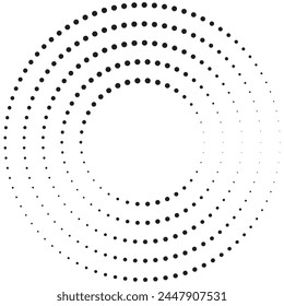 líneas circulares punteadas y patrón de semitonos para la decoración