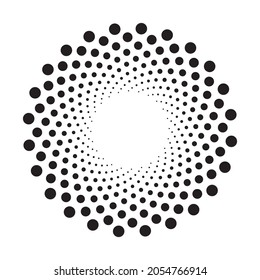 Dotted circular logo, background, pattern, texture. Halftone fabric design. Halftone dots in circle form. dotted round logo.