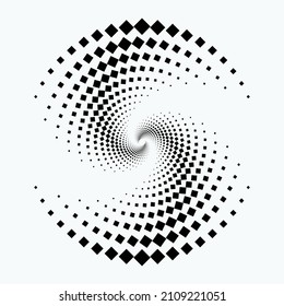 Dotted circular logo, background, pattern, texture. Halftone fabric design. Halftone dots in circle form. dotted round logo.