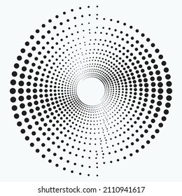 Dotted circular logo, background, pattern, texture. Halftone fabric design. Halftone dots in circle form. dotted round logo.