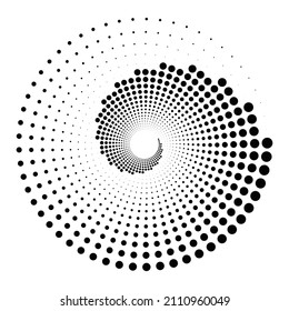Dotted circular logo. circular concentric dots isolated on the white background. Halftone fabric design.Halftone circle dots texture. Vector design element for various purposes.