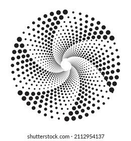 Dotted circular logo. circular concentric dots isolated on the white background. Halftone fabric design.Halftone circle dots texture. Vector design element for various purposes.