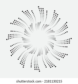 Dotted circular logo. circular concentric dots isolated on the white background. Halftone fabric design.Halftone circle dots texture. Vector design element for various purposes.