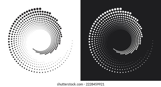 Dotted circular logo. circular concentric dots isolated on the white background. Halftone fabric design.Halftone circle dots texture. Vector design element for various purposes.