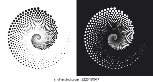 Dotted circular logo. circular concentric dots isolated on the white background. Halftone fabric design.Halftone circle dots texture. Vector design element for various purposes.