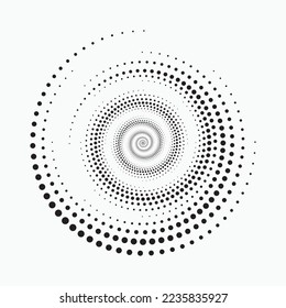 Dotted circular logo. circular concentric dots isolated on the white background. Halftone fabric design.Halftone circle dots texture. Vector design element for various purposes.