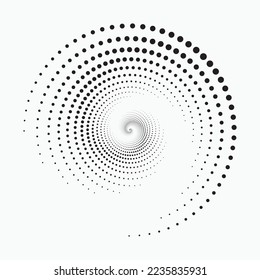 Dotted circular logo. circular concentric dots isolated on the white background. Halftone fabric design.Halftone circle dots texture. Vector design element for various purposes.