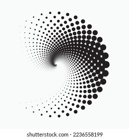 Dotted circular logo. circular concentric dots isolated on the white background. Halftone fabric design.Halftone circle dots texture. Vector design element for various purposes.