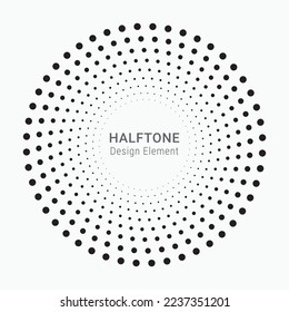 Dotted circular logo. circular concentric dots isolated on the white background. Halftone fabric design.Halftone circle dots texture. Vector design element for various purposes.