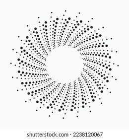 Dotted circular logo. circular concentric dots isolated on the white background. Halftone fabric design.Halftone circle dots texture. Vector design element for various purposes.