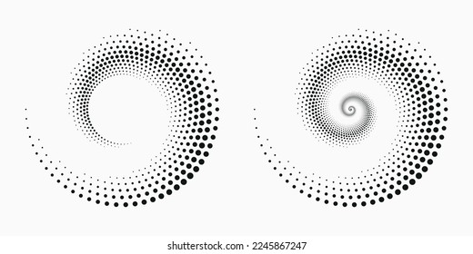 Dotted circular logo. circular concentric dots isolated on the white background. Halftone fabric design.Halftone circle dots texture. Vector design element for various purposes.