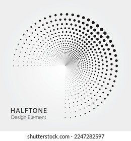 Dotted circular logo. circular concentric dots isolated on the white background. Halftone fabric design.Halftone circle dots texture. Vector design element for various purposes.